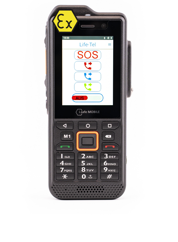 Life Tel 5 L EX ATEX Älypuhelin yksinäisille työntekijöille EX Zone 1/21 hätäpuhelusovelluksella