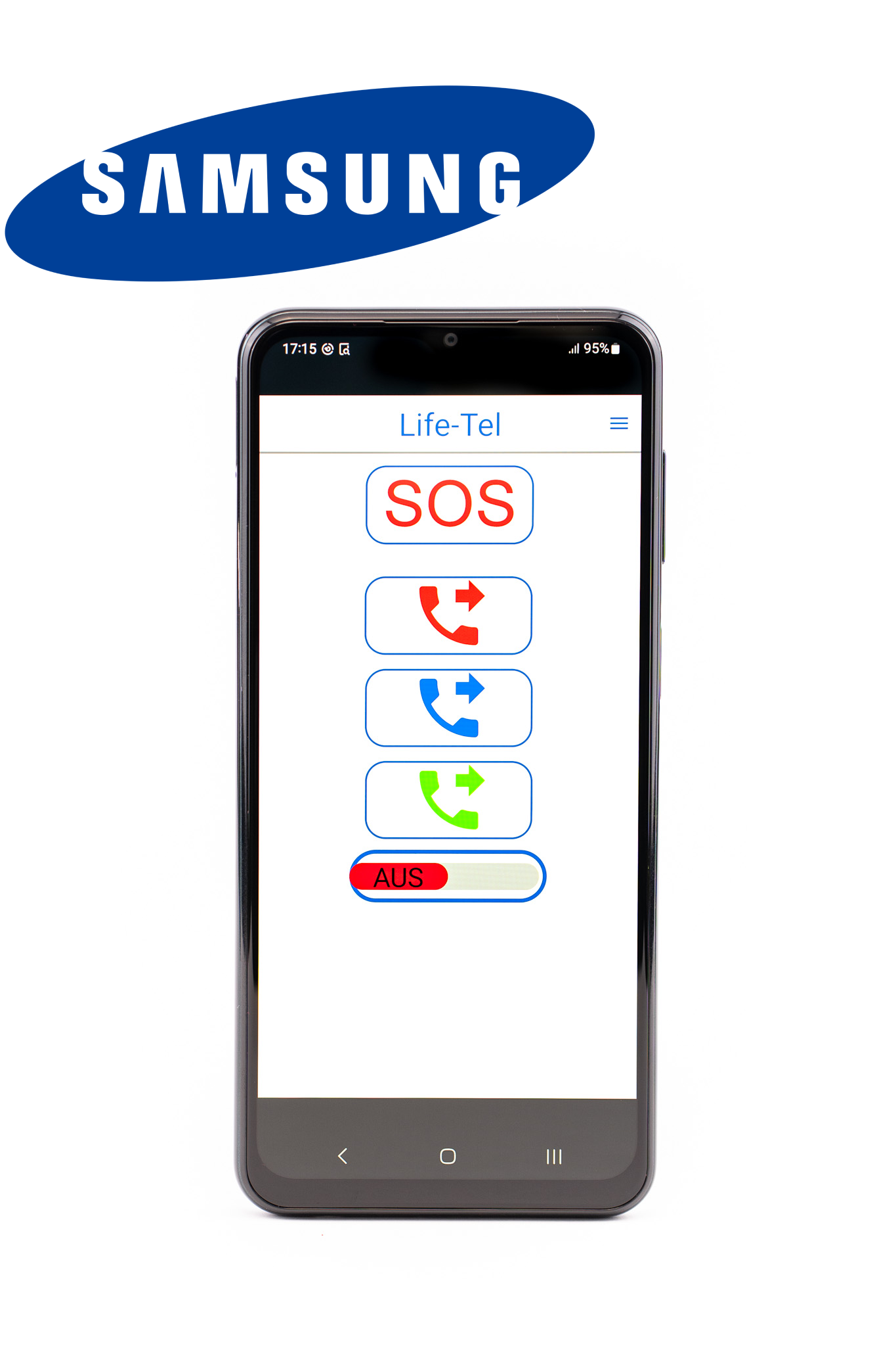 Life Tel 7 L - 5G smartphone som ett personligt nödsignalsystem för en enda arbetsplats inklusive en nödsamtalsapp