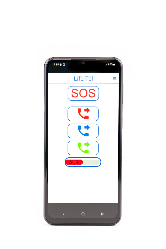 Life Tel 7 L - 5G smartphone as personal emergency signal system for lone work including emergency call app