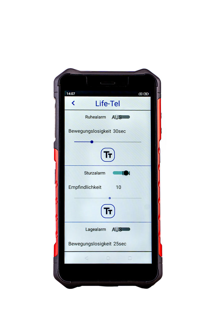 Bezpieczeństwo Life Tel 4-L dla samotnych pracowników, w tym przełącznik czuwakowy i aplikacja do połączeń alarmowych (szczególnie nadaje się do miejsc o głośnym hałasie otoczenia)